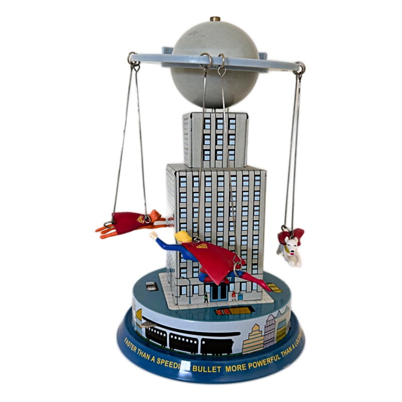 Vintage Daily Planet Superman, Supergirl and Krypto the Super Dog Daily Planet Spinning Carousel by Schylling