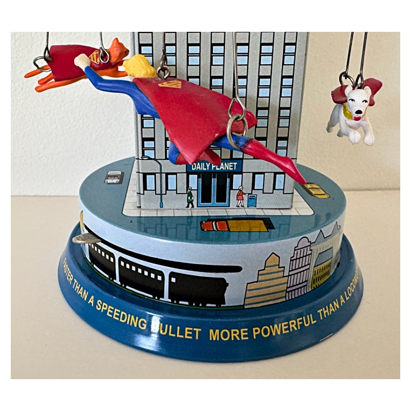 Vintage Daily Planet Superman, Supergirl and Krypto the Super Dog Daily Planet Spinning Carousel by Schylling