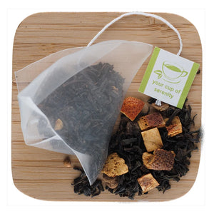 Elmwood  Inn Fine Teas Christmas in a Cup Black Tea — 15 Plant-based Pyramid Sachets (Brew 30 Cups of Tea)