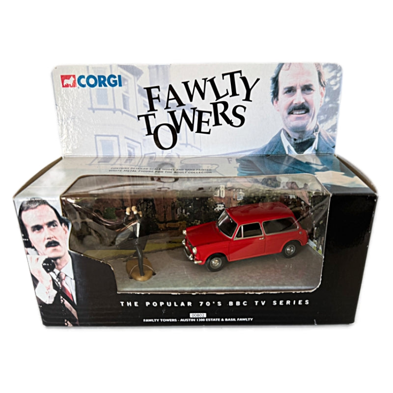 Vintage Fawlty Towers Corgi Austin 1300 Estate car complete with a tree-branch wielding Basil!