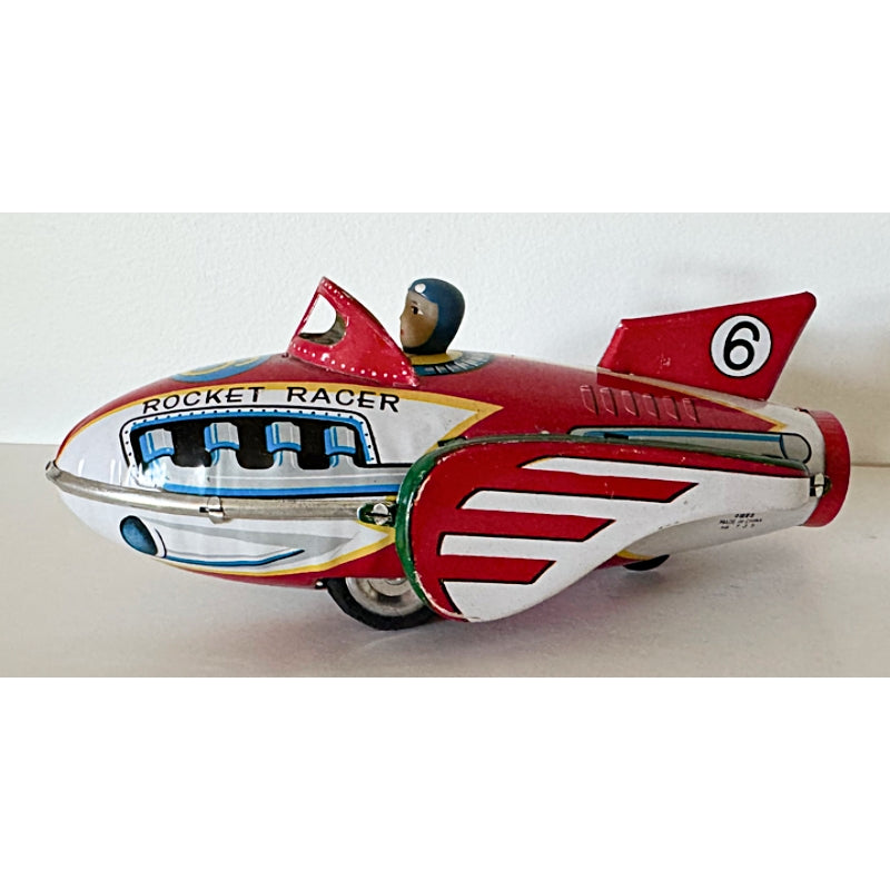 Vintage Rocket Racer Friction Tin Toy (in box)