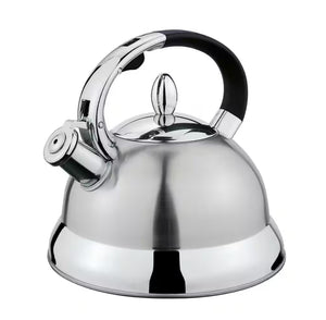 Whistling 18/8 Stainless Steel Silver Conte Water Kettle with Stay Cool Handle - 2.9 Quart / 11.5 Cup Capacity - All Cooking Surfaces Cilio