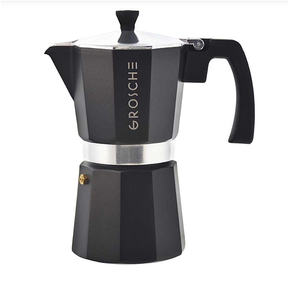 Milano Stovetop Espresso Maker - Black - 3 cups - Grosche