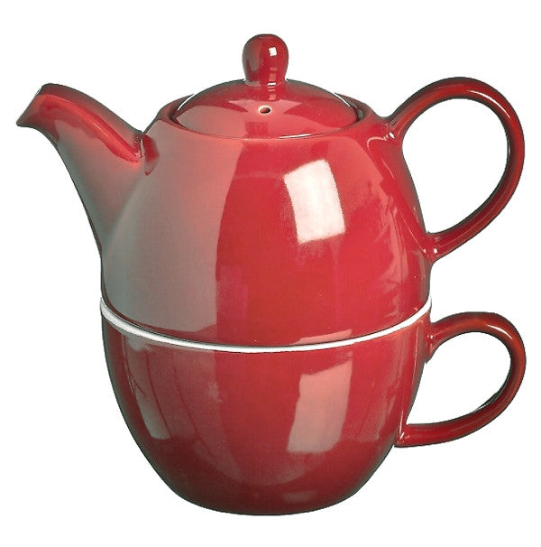 GROSCHE Kassel Red Ceramic Tea Infuser Mug with Stainless Steel Infuse -  Pretty Things & Cool Stuff